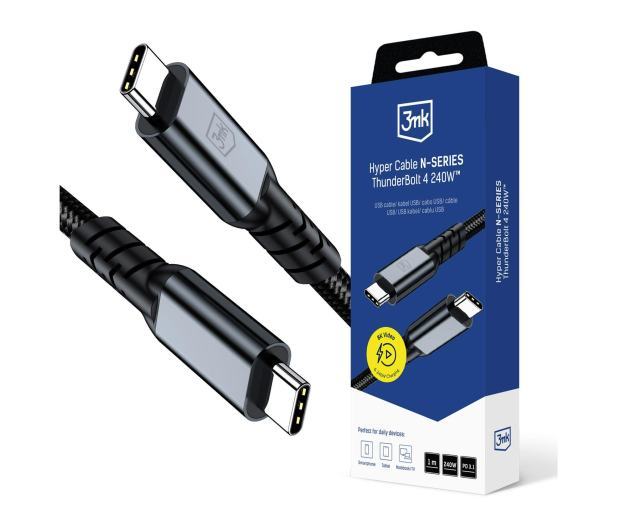 3mk Hyper Cable N-SERIES Thunderbolt 4 1m 48V/5A 40Gb/s 240W 8K6 - 1507929 - zdjęcie